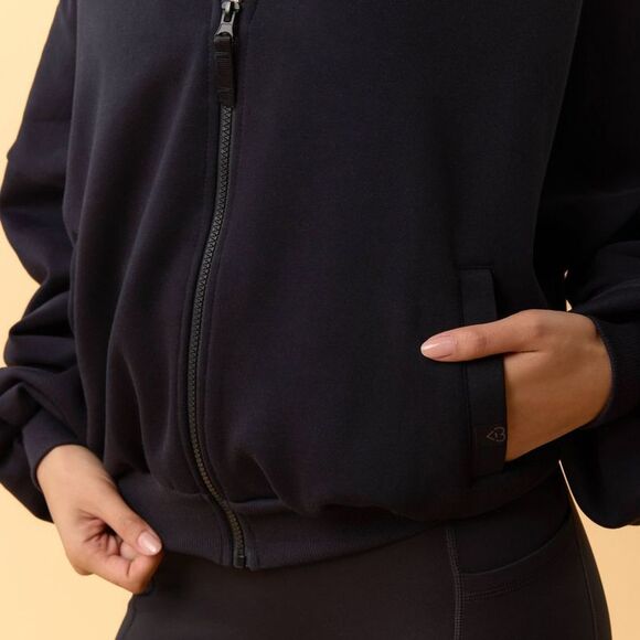 Blogilates -  Women's Marshmallow Full Zip Hooded Swe Jet Black - Picture 4 of 4